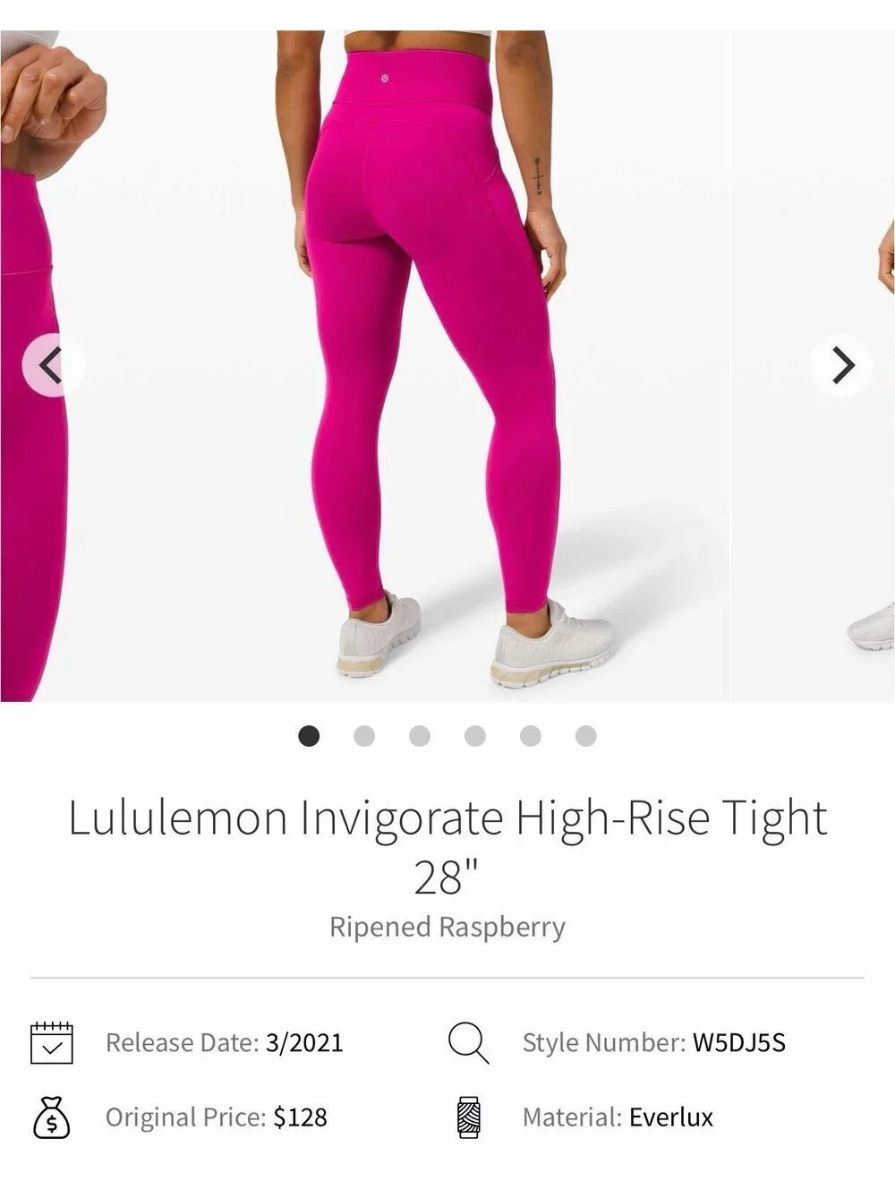 Lululemon Invigorate High-Rise Tight 28in Ripened Raspberry size 4. $128 retail.